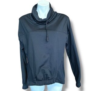Fabletics Europa Cowl Neck Hi-Lo Pullover Black Long Sleeve Athletic Top Small